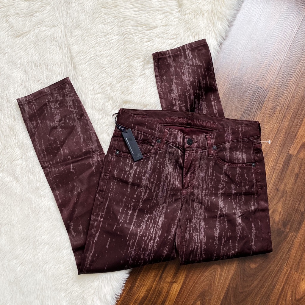 Citizens Of Humanity Acid Wash Maroon Pant